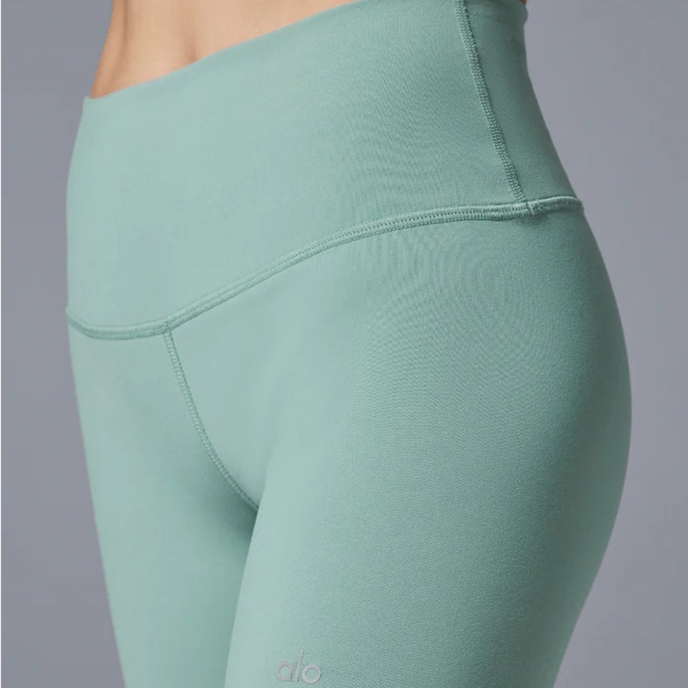 Alo Yoga Botanical Green High Waist Bike Shorts